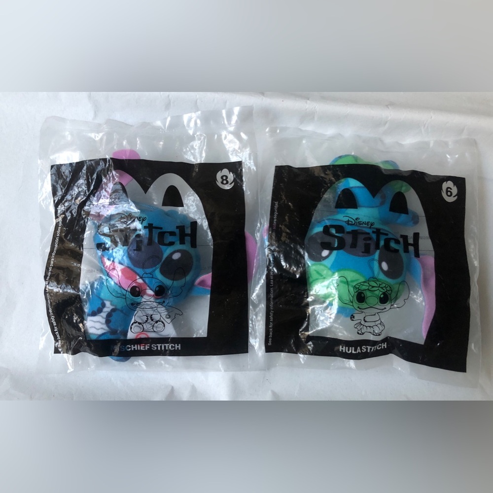 2 Disney Mischief & Hula Stitch McDonalds 2022 Happy Meal Toys NEW